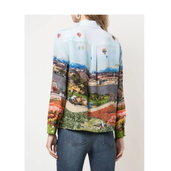 Alice + Olivia | "Willa Silk Eiffel Tower Blouse" Emily in Paris - Picture 5 of 15